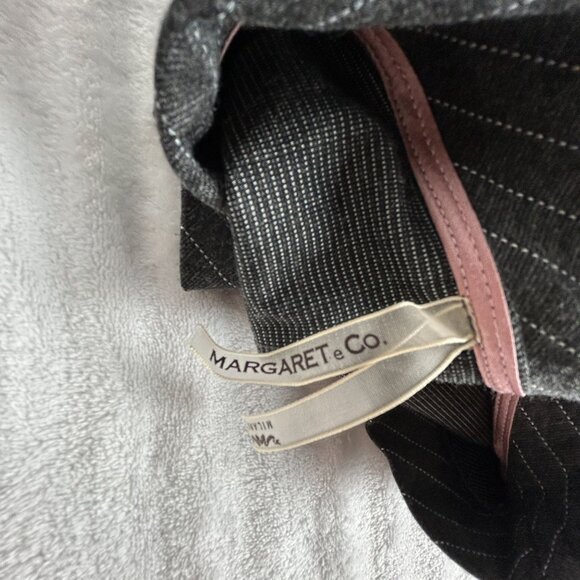 Margaret E Co. Womens Pinstripe Long-Sleeve Dress Size Large Black White Stretch - Picture 3 of 9